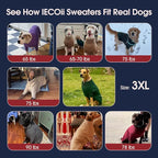 IECOii XXXL Dog Sweater,Warm Dog Sweaters for Extra Large Dogs Girl Boy,Stretchy & Cozy,Turtleneck Knitted Pullover for Pet Wear On Holiday,Easy On Doggy Sweatshirt for Labrador (Light Grey,XXXL)