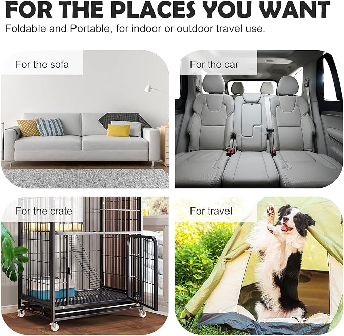 Dog Bed Soft Dog Crate Bed Pad Mat, 48 in Non Slip Bottom Washable Beds for Extra Large Dogs, Pet Bed Mattress Kennel Pad, Clay Gray