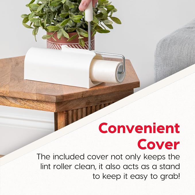 IRIS USA Large Lint Roller with Extension Pole, Storage Box, Refills | Comes With Lint Roller Cover, Extra Refills*6: 90 Sheets/Roll- 540 Sheets Total, Easy Tear Design, Pet Hair Remover