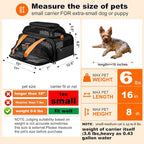pidipiti 17x12.5x8.5 Soft-Sided pet Carrier,for Extra-Small Dog/Medium cat | top and 1 side Expandable,TSA Approved,for jetblue and Other Airlines only Have 8.5'' Height Space underseat