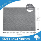 UPSKY Waterproof Cat Litter Mat Large 35" x 47" Soft on Kitty Paws, Gray | Litter Box Mat, Cat Litter Mat Litter Trapping Mat, Waterproof Scatter Control, For Indoor Cats, Easy to Clean