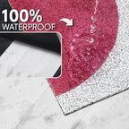 Cat Litter Mat Litter Trapping Mat, 33"x22" Waterproof Urine Proof Litter Box Mat Catcher Mat Non-Slip Washable for Kitty Kitten, Pink
