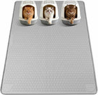 Silicone Cat Litter Mat for Litter Box 70”x45” Large Cat Mat, Light Grey | Waterproof, Non-Slip, Leak-Proof Rug Mat with Lip, Easy to Clean, Extra Large Litter Catcher Mat for Floor