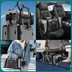 Petskd Small Pet Carrier 17" L x 11" W x 9.5" H Airline Approved, Grey | for Alaska Airlines, Lockable Safety Zippers and Anti-Scratch Mesh, Pets Under 10 lbs