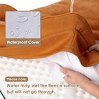 EHEYCIGA Orthopedic Dog Bed Medium Size Dog, Waterproof Washable Pet Beds | Non-Slip Bottom and Egg-Crate Memory Foam Dog Couch Bed with Washable Removable Cover, Pumpkin Orange