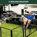 FXW Rollick Dog Playpen with RV Step Grid, 32" H, 16 Panels | Heavy-Duty & Easy setup Play Area, Helps Close Stair Gaps, Fits 32" RV Step Opening, For Small & Medium Dogs, Patented