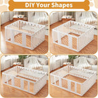Acrylic Dog Playpen Indoor, Puppy Pens for Small Dogs & Puppies,21 Panels | Easy Assemble, DIY Flexible Shape Dog Pen with Plastic Fence, Pet Exercise Pin for Small Animals, 24''Tall