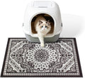 Cat Litter Mat, 24"x15" High-Density PVC Cat Litters Trapping Mat, Waterproof & Non-Slip Backing, Litter Box Catcher, Soft on Kitty Paws, Easy Washable Pet Supplies Black