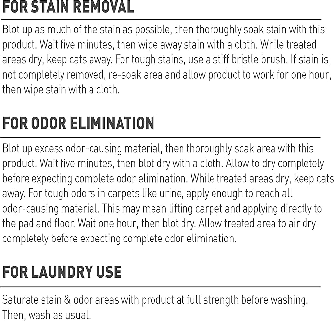 Nature's Miracle Oxy Set-In Stain Destroyer, Cat Odor Control, 1 gal | Oxy Formula Penetrates, Separates & Lifts Embeded Stains & Odors With A Fresh Orange Scent, Safe For Pets & Home
