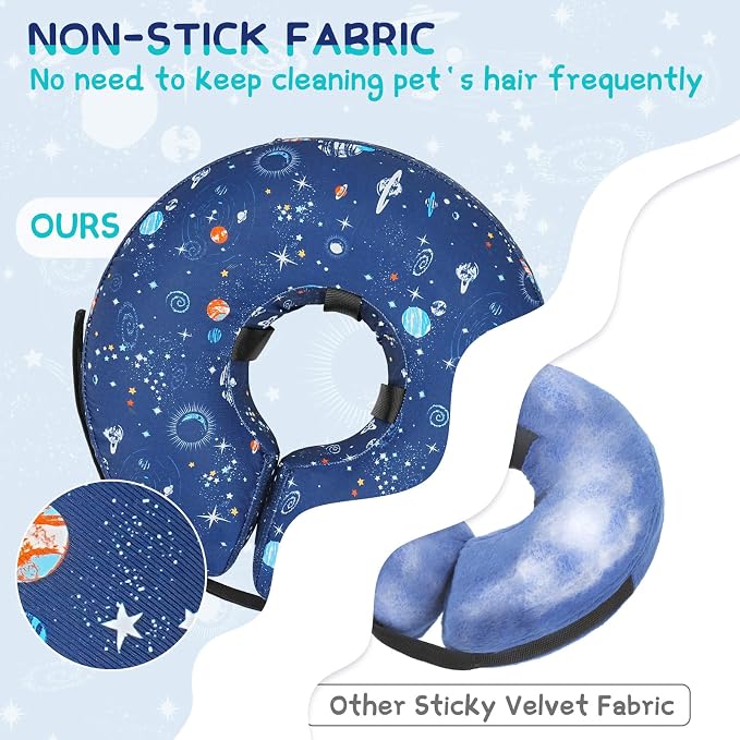 Supet Inflatable Dog Cone Collar Alternative After Surgery, Soft Donut Recovery E Collar for Neuter, Small Medium Large Dogs