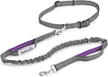 Tuff Mutt Hands Free Dog Leash for Walking Running Hiking, Waist Leash with Bungee, Adjustable Belt, Reflective Double Handle Design for Large Medium Dogs