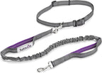 Tuff Mutt Hands Free Dog Leash for Walking Running Hiking, Waist Leash with Bungee, Adjustable Belt, Reflective Double Handle Design for Large Medium Dogs
