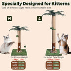 Fantasreen Cat Scratching Post 35'' Tall with Toy Mouse for Indoor Cats, Green