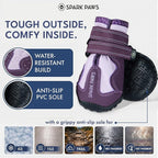 Spark Paws 365 Dog Shoes - All-Season Boots for Winter Snow & Hot Pavement | Water-resistant, anti-slip, stay-on straps - rain, ice & summer booties in one. Reflective; small, medium & large dogs