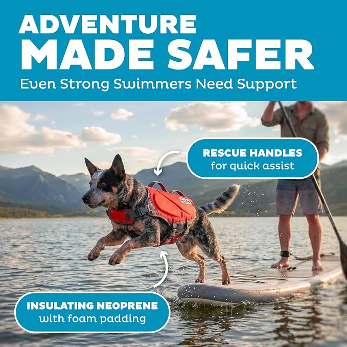 Outward Hound Dawson Swim Red Dog Life Jacket, Medium