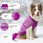 HOMIMP Dog Sweater Argyle - Warm Sweater Winter Clothes Puppy Soft Coat, Ugly Dog Sweater for Small Medium and Large Dogs, Pet Clothing Boy Girl, Purple XS