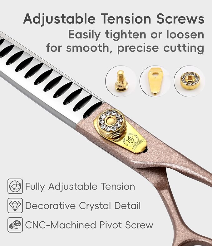 Thinning Shears for Dogs and Cats Pet Grooming Scissors Chunkers Shears 440C Stainless Steel Professional Dog Trimming Scissors 7.5''