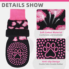 KOOLTAIL Valentines Dog Socks Shoes Costume to Prevent Licking Paws, Winter Dog Boots & Paw Protector for Hardwood Floors Anti Slip,Traction Control Grip Booties for Small Medium Large Senior Dogs, SM
