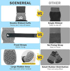 SCENEREAL Anti Slip Dog Socks to Prevent Licking Paws, Dog Shoes for Hot/Cold Pavement, Paw Protector Traction Control on Hardwood Floor, Dog Shoes Booties for Puppy Small Medium Large Senior Dogs
