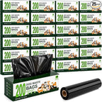 Sherr 25 Boxed Rolls 5000 Counts Dog Poop Bags Bulk Leak Proof Dog Doggy Poop Pet Waste Station Refill Roll Bags for Puppy Pets Outdoor Walking and Travel