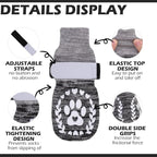 EXPAWLORER Dog Socks to Prevent Licking and Slipping, Summer Dog Shoes for Hot Pavement, Paw Protectors for Hardwood Floors Anti-Slip, Dog Booties for Small Medium Large Senior Dogs,Black Grey XL