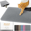 Cat Litter Mat 12"x12",Double Layer EVA litterbox Mat, Gray | Waterproof honeycomb large grid, urine-proof and odor-free. Traps litter, easy cleanup,Washable, non-slip backing