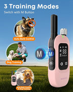 2-in-1 Dog Bark Collar & Training Collar with Remote, 4500FT Range | Shock Collar with Automatic Anti-Bark Control, IPX8 Waterproof Receiver, LED Light, and Adjustable Fit for All Breed