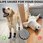 EXPAWLORER 6Pcs Anti Slip Dog Socks to Prevent Licking Paws, Dog Shoes for Hot Pavement Double Sides Dog Boots & Paw Protectors Booties for Hardwood Floors with Grip Small Medium Large Senior Dogs, L