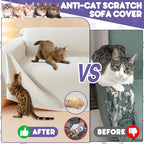Loiion Cat Scratch Proof Furniture Protector Waterproof Sofa Cover 150"x71" | Pet-Friendly Couch Protector, Anti-Scratch & Anti-Slip Sofa Cover For Cats Dogs Kids, Machine Washable