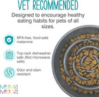Messy Mutts Interactive Slow Feeder Dog Bowl, 3 Cup | Round Slow Feeder Dog Bowl With Raised Maze Pattern For Wet Or Dry Food, Holds Up To 3 Cups