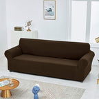 Joccun Stretch Loveseat Couch Cover Slipcover, 1-Piece Sofa Cover for 2 Cushion Couch Spandex Jacquard Washable Furniture Protector Cover for Living Room,Kids,Pets（Loveseat,Seal Brown）
