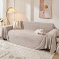 Couch Cover for 2 Cushion Sofa, Washable Cat Scratch Proof Sofa Covers Love Seat L Shape Soft Sectional Sofa Slipcover Furniture Protector for Dogs Pets Kids, 71" x 118", Oat