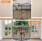 Malier Metal Freestanding Dog Gates, Outdoor Indoor Dog Fences, Extra Wide Foldable Puppy Gate for Stairs, Hallways, Yard