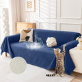 Deep Dream Cat-Scratch Resistant Couch Cover, Waterproof Sofa Cover for 3 Cushion Couch Washable, Pet Friendly Couch Protectors Anti Slip Thickened Love Seat Slipcovers for Dogs Pets,91" x 134",Blue