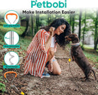 Petbobi Dog Tie Out Cable and Stake, 10ft Heavy Duty Dog Leads for Yard | 4in Shock Spring, 16in Spiral Ground Anchor, 360° No-Tangle Swivel, Chew-Proof Rustproof Wire, Up to 120 lbs, Outdoor Camping