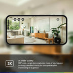 myQ Indoor Plug-in Security Camera Gen 2 – 2K Smart Wi-Fi Camera with Night Vision, Baby and Pet Monitor, Motion Detection and Alerts, 2-Way Audio & App Control, 2 Pack