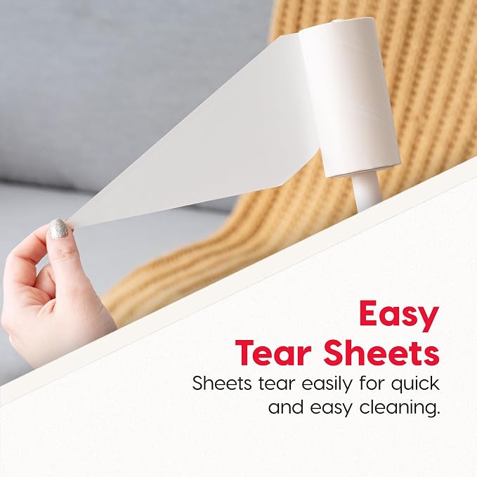 IRIS USA Extra Sticky Lint Roller, Standard Pack with Storage Box & Refills | Lint Roller Covers, Extra refills*8: 90 Sheets/Roll- 720 Sheets Total, Easy Tear Design, Pet Hair Remover on Clothes Bed