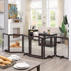 unipaws 144" Extra Wide Dog Gate and Pet Playpen with Walk Through Door