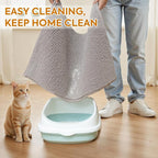 Pieviev Soft Chenille Cat Litter Box Mat, Ultra Absorbent, 28'' x 22'' | Long Plush Chenille Traps Cat Deeply, Waterproof Tpr Anti-Slip Backing, Absorbs Moisture, Machine Washable Cat Mat