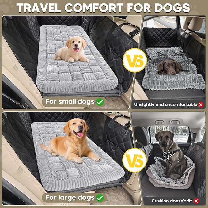 Dog Car Bed Mat Non-Slip Backseat Extender Dog Bed 56"x28.7" | Travel Bed for Dogs，Chew-Resistant, Easy Clean & Scratch-Proof, Comfort Design, Fits Trucks/Sedans/SUVs