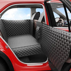 DIAMOOKY Hard Bottom Dog Car Seat Cover for Cars SUVs & Small Trucks | One-Piece Hard Bottom, 420-LB Capacity, Waterproof, Door & Headrest Protector, Pet Bed Dog Hammock, Not for 3-Row Seats