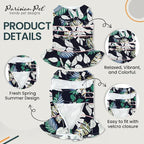Parisian Pet Palm Dog Dress - 100% Cotton Summer Clothes for Large Dogs Girl - Tropical Leaf Pet Dress - Stylish Beach Dog Outfit - Lightweight Puppy Clothes - Green Dresses for Dogs