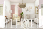 Vantas 160" x 32" Foldable Freestanding Extra Wide Dog Gate with Door,White | Freestanding Dog Gate for Stairs and Doorways, Renter Friendly No Drill, Extra Wide, Easy Storage, With Support Feet