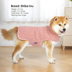cyeollo Fleece Dog Coat Reversible Dog Jacket Sweater Turtleneck Sherpa Jackets Winter Pet Clothes Warm Cold Weather Coats for Small Dogs, Pink XL