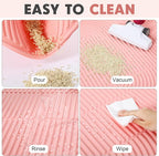Pink 40"x 28" Cat Litter Mat Extra Large Waterproof Litter Box Mat Kitten Pet Trapping Rug Pad Easy to Clean Trapping Pad to Keep The Floor Clean for Multiple Pets Indoor Floor