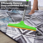Carpet Rake for Pet Hair Removal, Green | Reusable Pet Hair Remover, 60" Adjustable Long Handle, Carpet Scraper for Dog Cat Hair, For Rugs, Mats, Couch, Furniture