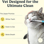 Jasper Microbrush Vet Approved Cat Toothbrush, Soft-Bristled Toothbrush Kit for Felines & Small Dogs, Non-Slip Handle, Tooth Brush Heads, Use with Cat Toothpaste, 4-Pack Blue