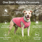 KYEESE 2Pack Dog Shirt, Lightweight Sun Protection Sleeveless Dog T Shirts for Large Dogs, Breathable Pet Reflective Tank Top Summer Dogs Clothes for Outdoor Walking, Coral Red+Grey, 3XL