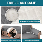 Turquoize 100% Waterproof Sofa Covers Chair Cover Armchair Couch Protector Triple Non-Slip Sofa Slipcover for 1 Cushion Armchair Furniture Protector for Pets, Kids,Dog (Chair 23", Gray)