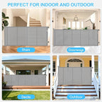 EZIGO 120 Inch Retractable Baby Gates, 41 Inch Extra Tall Retractable Gate | Reinforced Retractable Dog Gate with Rods, 10 FT Extra Long Mesh Pet Gate for Stairs Hallways Doorway Indoor Outdoor, Gray
